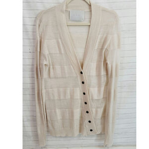 A.L.C. Twisty Stripe Cardi in Cream, sz Medium